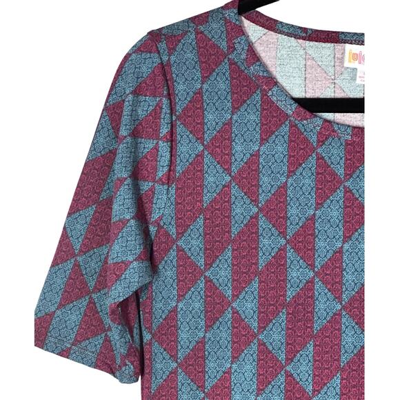 Lot of 2 LuLaRoe Julia Dress Retired Style Floral and Geo Print Size M (8-10) - Picture 5 of 7